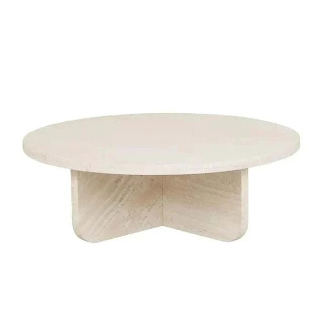 Globe West Coffee Tables GlobeWest Amara Curve Coffee Table - Natural Travertine