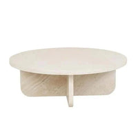 Globe West Coffee Tables GlobeWest Amara Curve Coffee Table - Natural Travertine