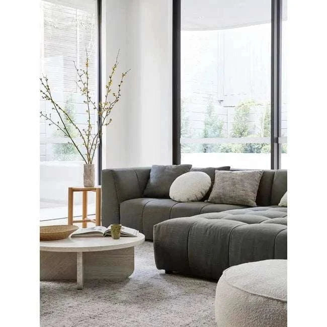 Globe West Coffee Tables GlobeWest Amara Curve Coffee Table - Natural Travertine