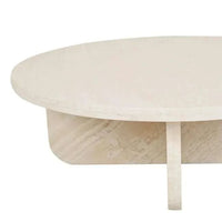 Globe West Coffee Tables GlobeWest Amara Curve Coffee Table - Natural Travertine