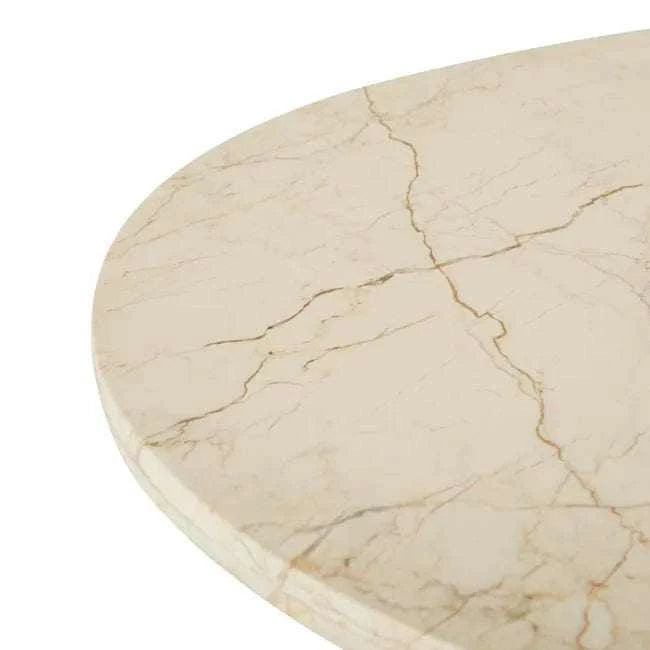 Globe West Coffee Tables Globe West Amara Round Leg Coffee Table, Brown Vein Marble