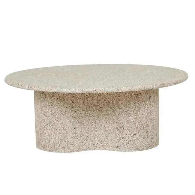 Globe West Coffee Tables Globe West Artie Outdoor Wave Coffee Table, Warm Sand