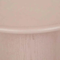 Close-up of the chai-toned Pippa Coffee Table edge with painted ash veneer surface and full bullnose profile.