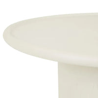 Contemporary porcelain Pippa Coffee Table with piped edge and sculptural pedestal base in painted ash veneer