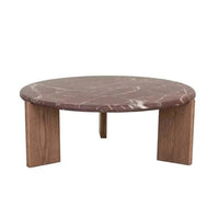 Globe West Side Tables GlobeWest Ray Coffee Table - Matt Rouge Marble - Smoked Ash