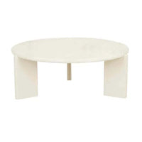 Globe West Side Tables GlobeWest Ray Coffee Table - Natural Travertine - Shell
