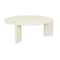 Globe West Side Tables GlobeWest Ray Coffee Table - Natural Travertine - Shell