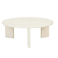Globe West Side Tables GlobeWest Ray Coffee Table - Natural Travertine - Shell
