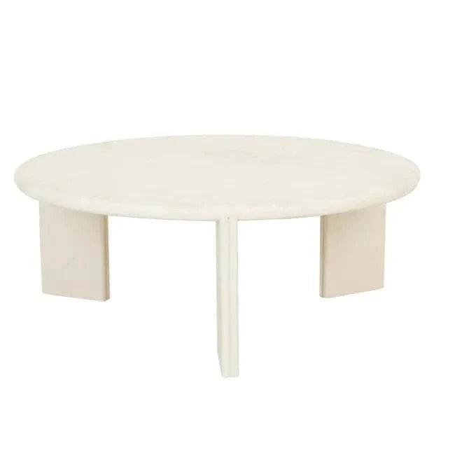 Globe West Side Tables GlobeWest Ray Coffee Table - Natural Travertine - Shell