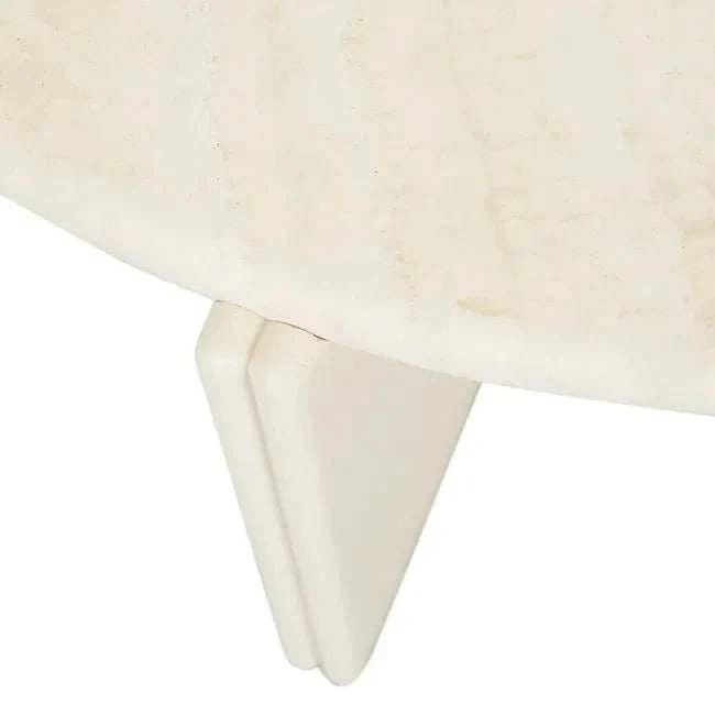 Globe West Side Tables GlobeWest Ray Coffee Table - Natural Travertine - Shell