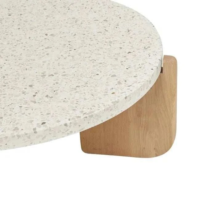 Globe West Coffee Tables Globe West Sketch Native Round Coffee Table, Nougat/White