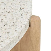 Globe West Coffee Tables Globe West Sketch Native Round Coffee Table, Nougat/White