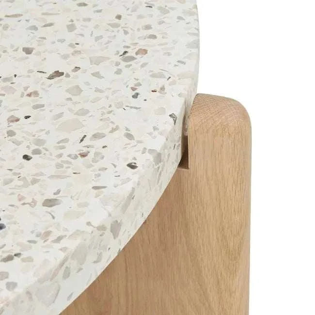 Globe West Coffee Tables Globe West Sketch Native Round Coffee Table, Nougat/White