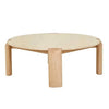 Globe West Coffee Tables Willa Marble Coffee Table - Natural Travertine - Light Oak