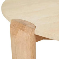 Globe West Coffee Tables Willa Marble Coffee Table - Natural Travertine - Light Oak