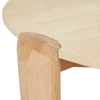 Willa Marble Coffee Table with natural travertine top and light oak legs