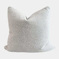 norsu STUDIO Cushion - Flax Boucle with White Leather piping