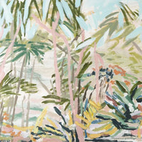 Abstract fine art canvas print by Marcia Priestley featuring soft pastel colors and organic botanical forms.