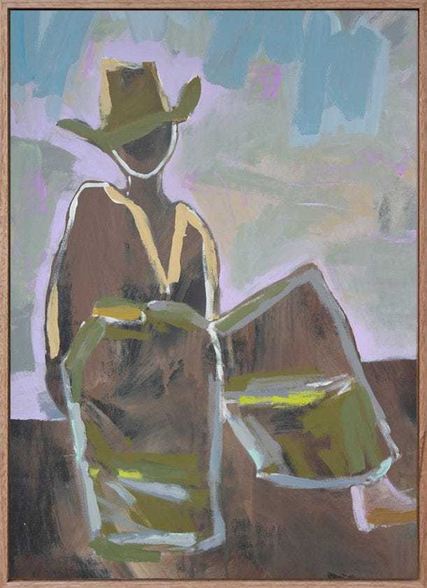 Marcia Priestley limited edition canvas print Chaps Moonshine with floating oak frame