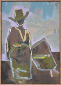 Marcia Priestley limited edition canvas print Chaps Moonshine with floating oak frame