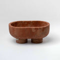 CoTheory Marble Footed Oval Tray - Rosso Alicante