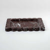Palazzo Scalloped Marble Bar Tray in Rosso Levanto with scalloped edges and dark red marble pattern