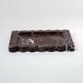 CoTheory Marble Tray, Medium Scalloped Tray - Rosso Levanto