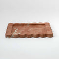 CoTheory Marble Tray, Medium Scalloped Tray - Rosso Alicante