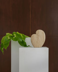 CoTheory Amour Table Sculpture - Beige Travertine