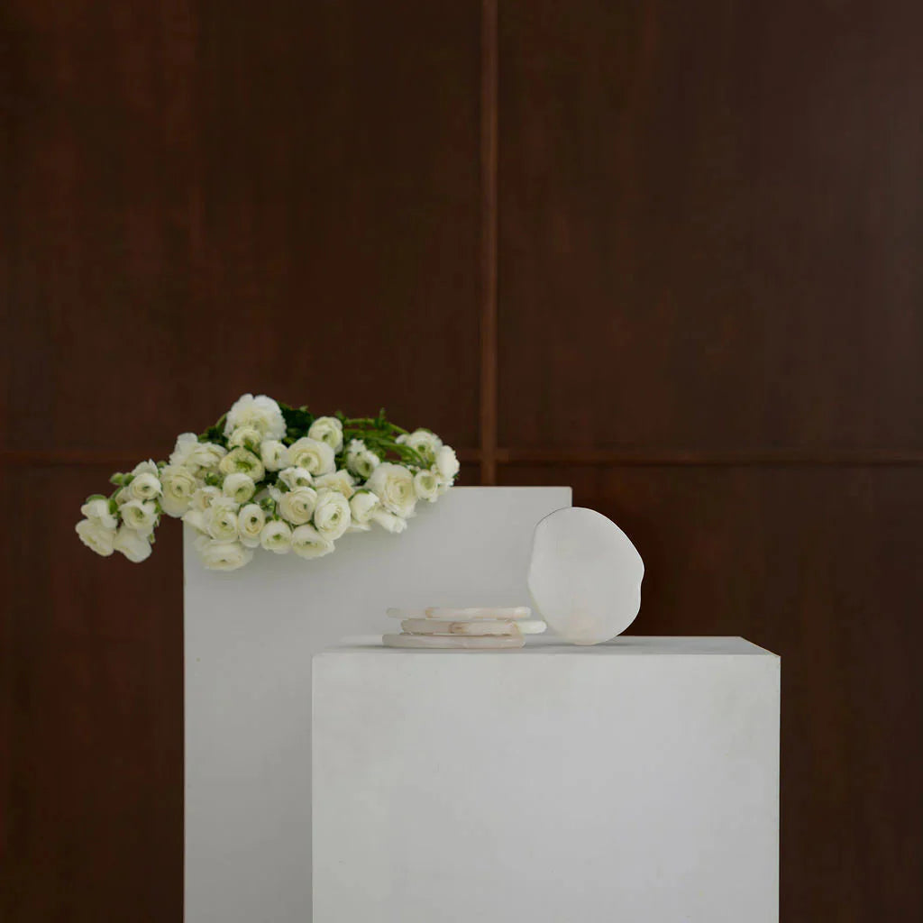 CoTheory Anchor Stone Coasters white onyx set of four protecting surfaces with elegant design