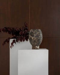 CoTheory Pedestal Footed Pot - Brown Emperador