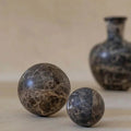 CoTheory Orbit Marble Sphere Table Sculpture - Brown Emperador