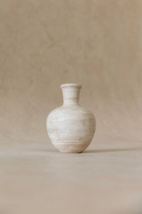 CoTheory Fountain Funnel Neck Vessel - Beige Travertine