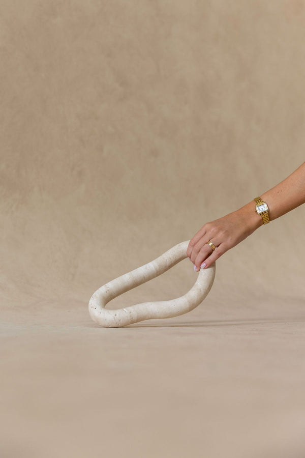 CoTheory Meridian Rope Sculpture - Beige Travertine