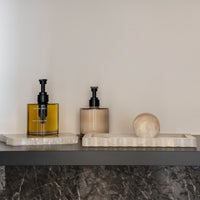 CoTheory Marble Tray, Scalloped Bar Tray - White Onyx