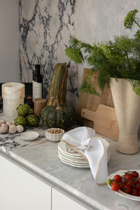 CoTheory Clover Sculpture - Beige Travertine