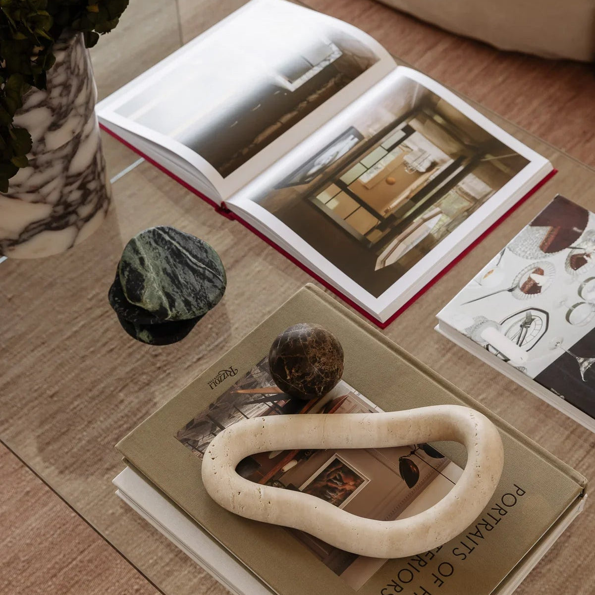 CoTheory Anchor Stone Coasters Verde Alpi set of four protecting surfaces with quiet strength and calm