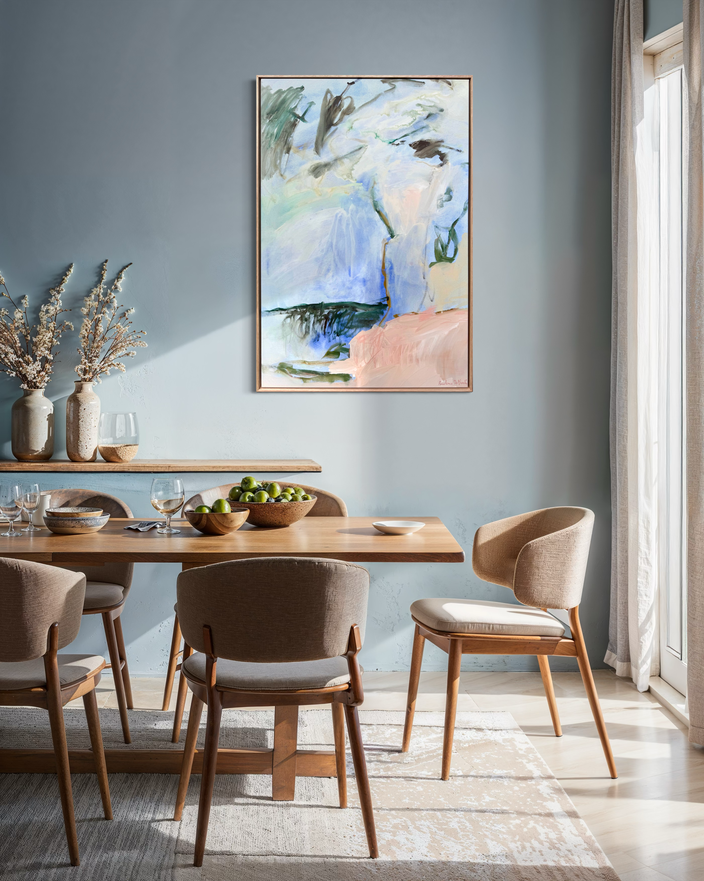 Soft Footsteps abstract canvas art print by Prudence Demarchi - muted neutral palette