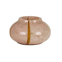 GlobeWest Boden Stripe Bud Vase in blush pink handcrafted glass with delicate stripe pattern and rounded shape for indoor decor