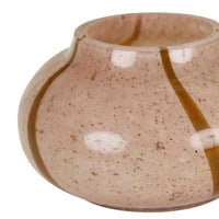 GlobeWest Boden Stripe Bud Vase in blush pink handblown glass with delicate stripe pattern and watertight design