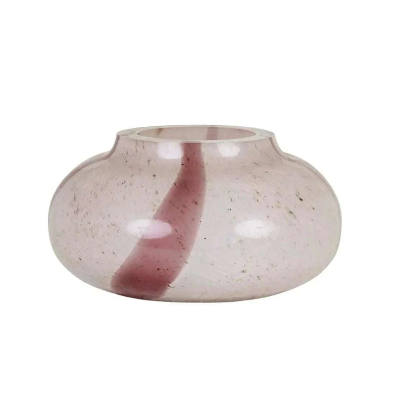 GlobeWest Boden Stripe lilac handblown glass bud vase with delicate stripe pattern and modern design