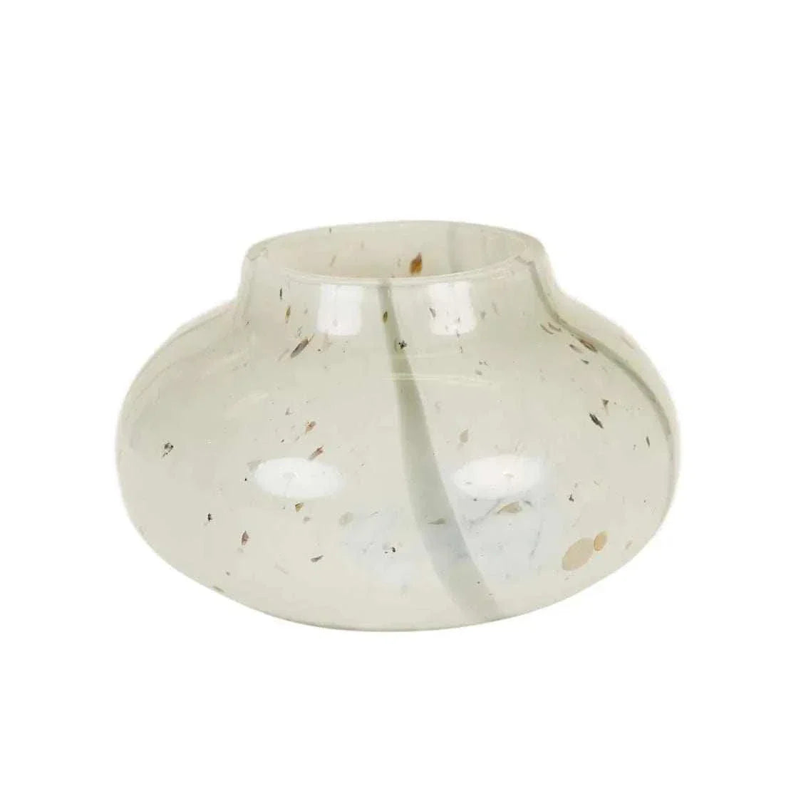 GlobeWest Boden Stripe Bud Vase in sage handblown glass with delicate stripe pattern and modern design.