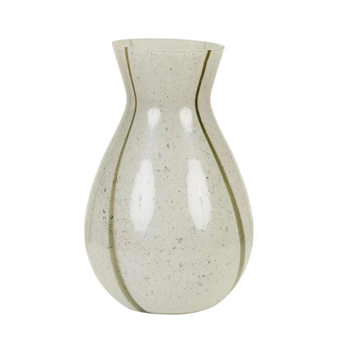 GlobeWest Boden Stripe Vase tall sage handblown glass with delicate stripes and classic silhouette for indoor decor