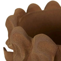 GlobeWest Forme Hyacinth Vase in flaxen porcelain with sculptural ruffled edges and glazed watertight finish