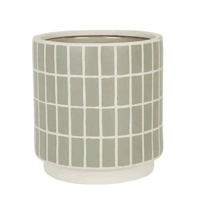 Globe West Pots & Planters Hanson Alo Planter, Matte Stone Grey Tile