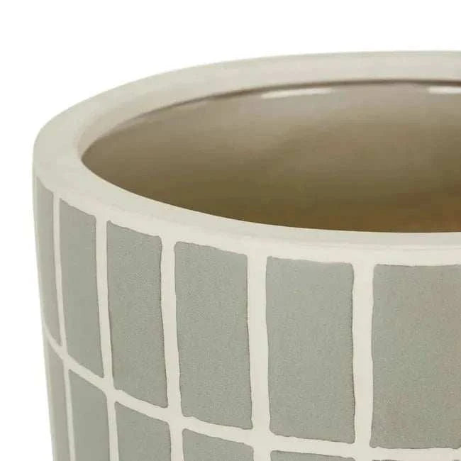 Globe West Pots & Planters Hanson Alo Planter, Matte Stone Grey Tile