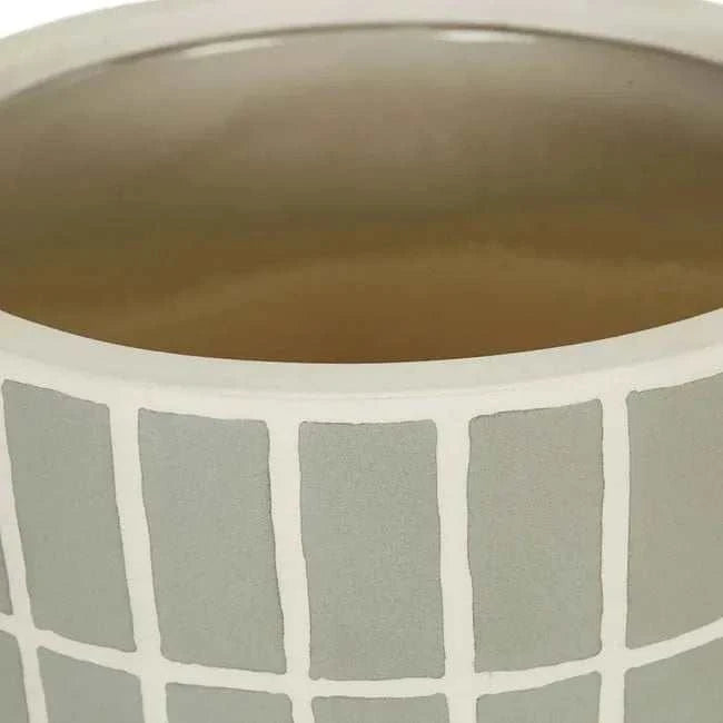 Globe West Pots & Planters Hanson Alo Planter, Matte Stone Grey Tile