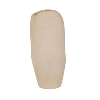 Hanson Contour Vase large earthenware ceramic in beach tone with flowing minimalist curves and glazed finish