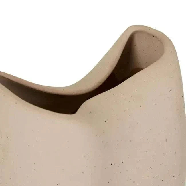 Hanson Contour Vase large ceramic earthenware with beach-toned glaze and minimalist curves