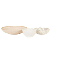 GlobeWest Hanson Eden Set of 3 Bowls - Mottled White Multi